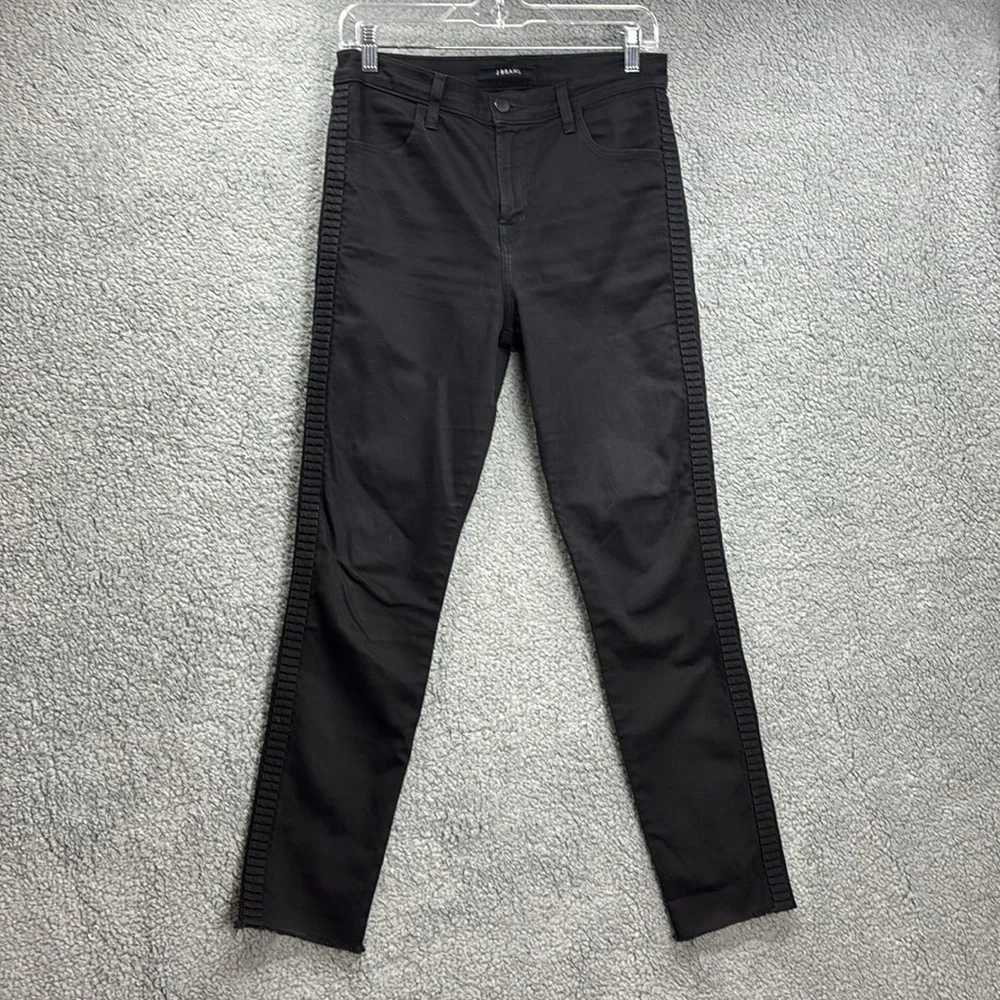 💚👖J Brand Maria Highway Black Size 29 Stretch Cotton Blend Raw Hem - Picture 2 of 11